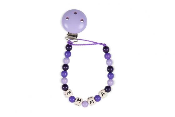 Nuscheli & Nuggikette - mit Namen - lila 3 