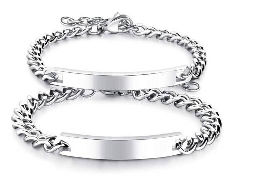 Partner Armbänder mit Gravur - in Rosen Geschenkbox 2 