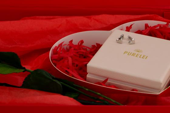 Geschenkset Purelei Ohrstecker Herz - mit Ewig blühender Rose 3 