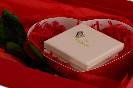 Geschenkset Purelei Ohrstecker Herz - mit Ewig blühender Rose 4 