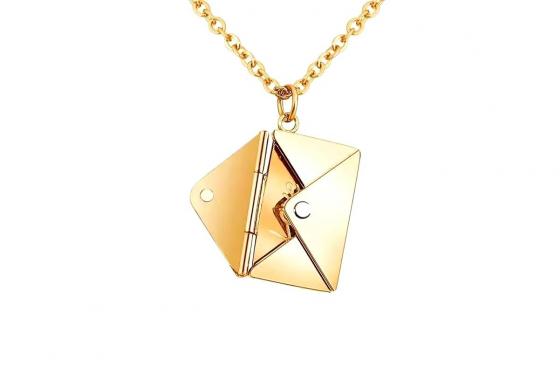 Halskette mit Gravur - Briefumschlag, gold  