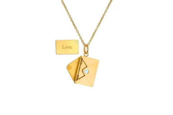 Halskette mit Gravur - Briefumschlag, gold 1 