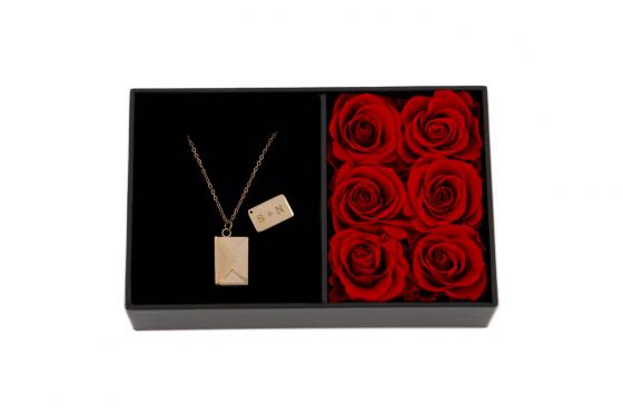 Personalisierbare Halskette roségold - in Rosen Geschenkbox  