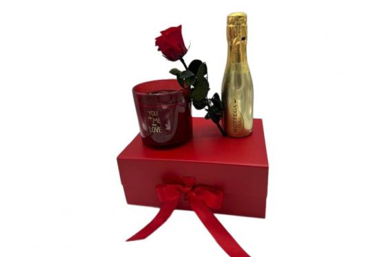 Geschenkset - Bottega Gold, Duftkerze, Rose  