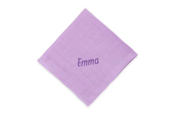 Nuscheli mit Namen - lila  