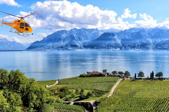Héli-fondue sur le Lavaux - Vol de 25 min. en hélicoptère de Leysin et fondue pour 2 personnes 2 