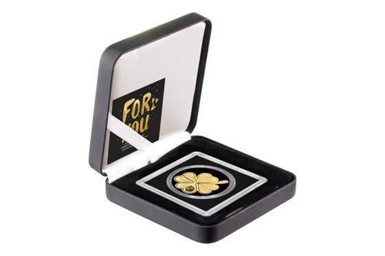 Goldmünze Kleeblatt - 999er Gold  