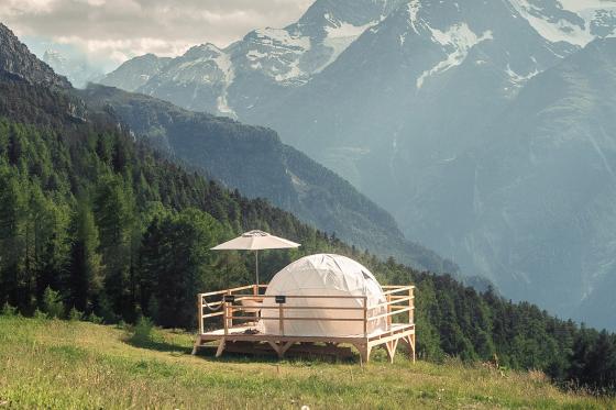 Bubble-Suite Übernachtung  - im Hannighüsli mit Bergfenster für 2 Personen  