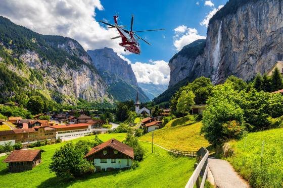 Jungfrau & Lauterbrunnen - 25-minütiger Helikopterflug ab Lauterbrunnen für 2 Personen  