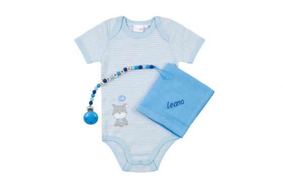 Body-Geschenkset blau - mit Nuscheli & Nuggikette  