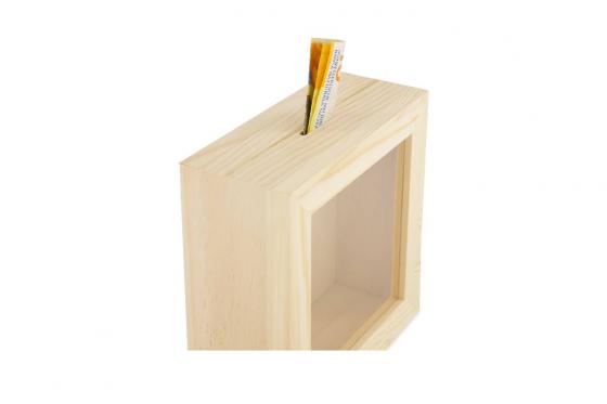 Tirelire avec motif éléphant - en bois, avec gravure 1 