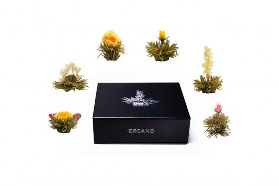 6er ErblühTee  - Weisser Tee in edler Magnetbox mit Silberprägung  