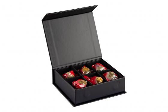 6er ErblühTee  - Weisser Tee in edler Magnetbox mit Silberprägung 2 