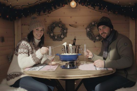 Fondueplausch in Zürich für 2 - im Winterdorf mit Welcome-Drink   