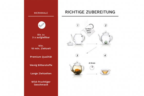 Coffret cadeau Creano ErblühTee - mélange avec théière et thé 4 