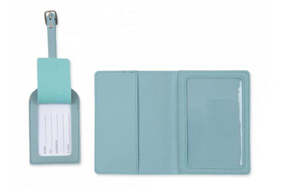 Set de voyage personnalisable - étui pour passeport, étiquette de bagage et organisateur de valise, bleu 2 