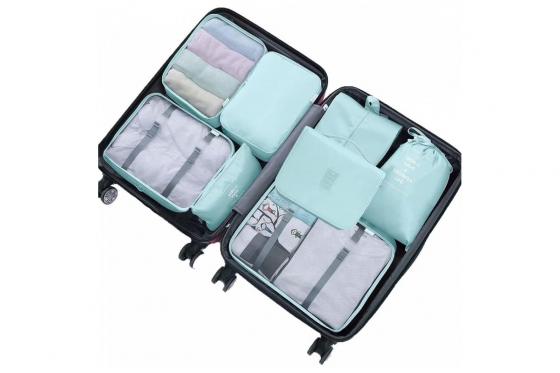 Set de voyage personnalisable - étui pour passeport, étiquette de bagage et organisateur de valise, bleu 4 