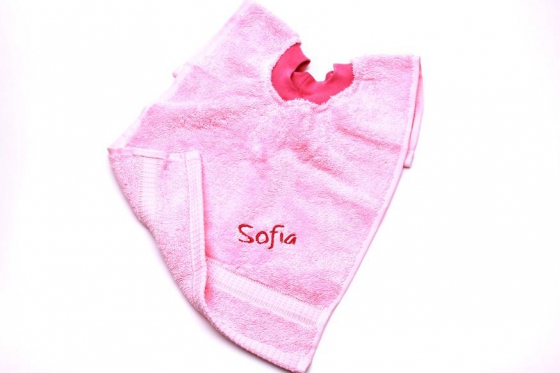 Rosa Schlupflatz - mit Namen bestickt  