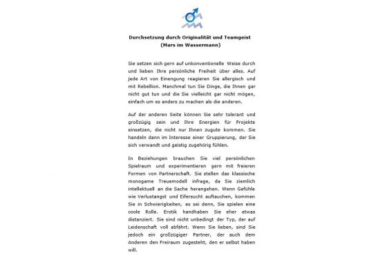 Persönlichkeit - Personalisiertes Horoskop 5 