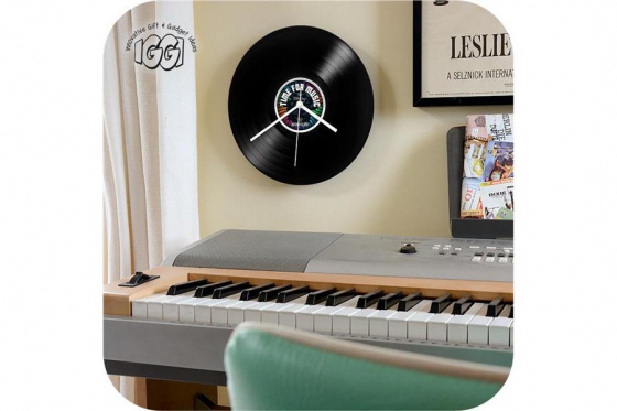 Horloge rétro vinyle - Time for Music  