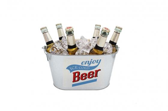 Bierkühler Eimer - Metalleimer mit Flaschenöffner  