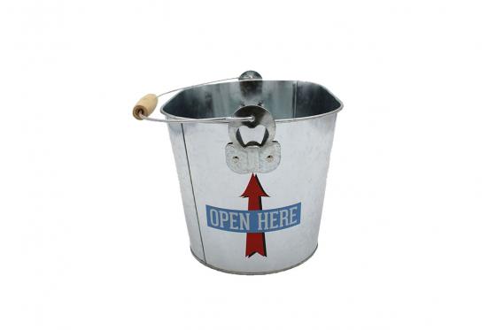 Bierkühler Eimer - Metalleimer mit Flaschenöffner 1 