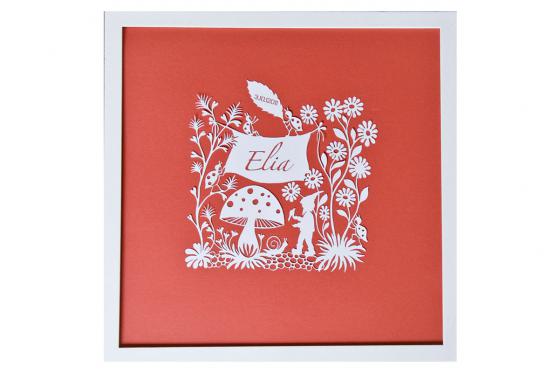 Wandbild Marienkäfer - Name & Geburtstag  