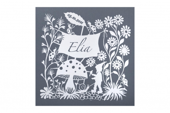 Wandbild Marienkäfer - Name & Geburtstag 12 