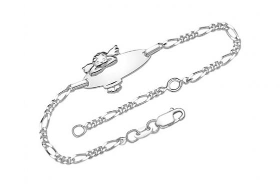 Kinderarmband Engel - mit Gravur - 925er Silber  