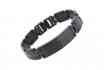 Bracelet acier noir - Pour homme, gravure diamant 