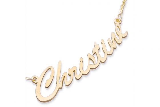 Namenskette 925er Silber vergoldet - Name frei wählbar  