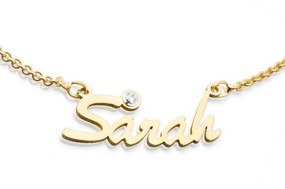 Namenskette 925er Silber vergoldet - Name frei wählbar  