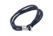 Bracelet en cuir - Bleu, gravure laser 