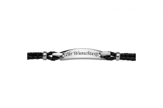 2er Lederarmband Schwarz - mit Gravur 1 