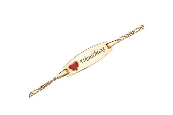 Gourmette coeur en or - avec gravure laser 1 