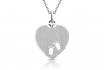 Pendentif coeur + pieds - Gravure + Chaine incluses 