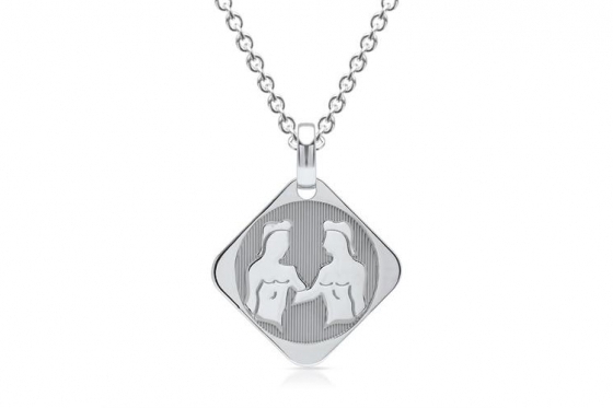 925er Silberkette Zwillinge - mit Gravur  