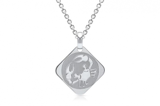 925er Silberkette Krebs - mit Gravur  