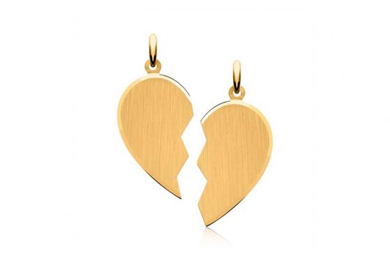 925er Paarkette Herz vergoldet - Personalisierbar 2 