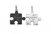 Double pendentif Puzzle en inox - Avec gravure 1