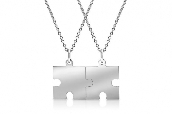 Pendentifs puzzle - Pour couple, personnalisés  