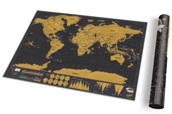 Weltkarte zum Rubbeln - Travel Map Deluxe  