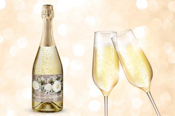 Hochzeit Goldsekt - mit Blattgold, 7.5dl  