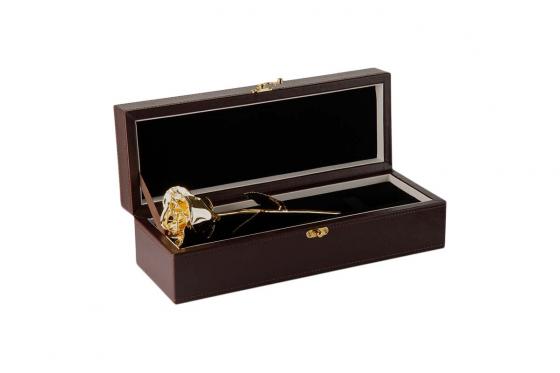 Rose en or (28 cm) - Avec coffret en cuir 2 