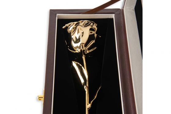 Rose en or (28 cm) - Avec coffret en cuir 6 