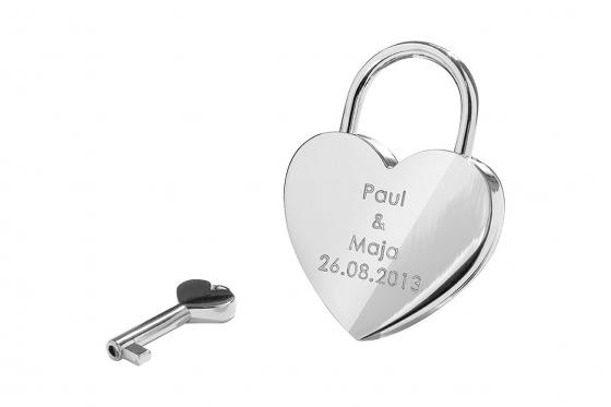 Liebesschloss Corazon - mit Gravur  