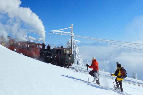 Train à vapeur au Rigi - Voyage hivernal nostalgique   Train à vapeur au Rigi - Voyage hivernal nostalgique