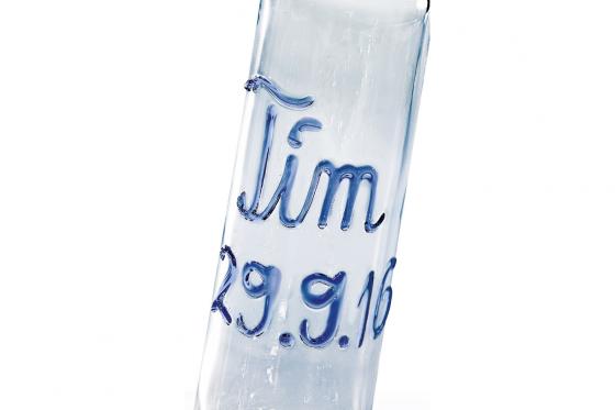 Babyflasche Glas - blau, personalisierbar 1 