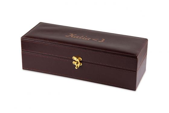 Goldrose - 28cm - mit Gravur - in edler Lederbox 6 