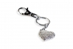 Porte-clés coeur - Avec cristaux et crochets 